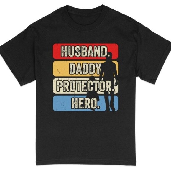 Husband Daddy Protector Hero T-Shirt, Gift For Father's DayTee Shirts - Picture 1 of 4